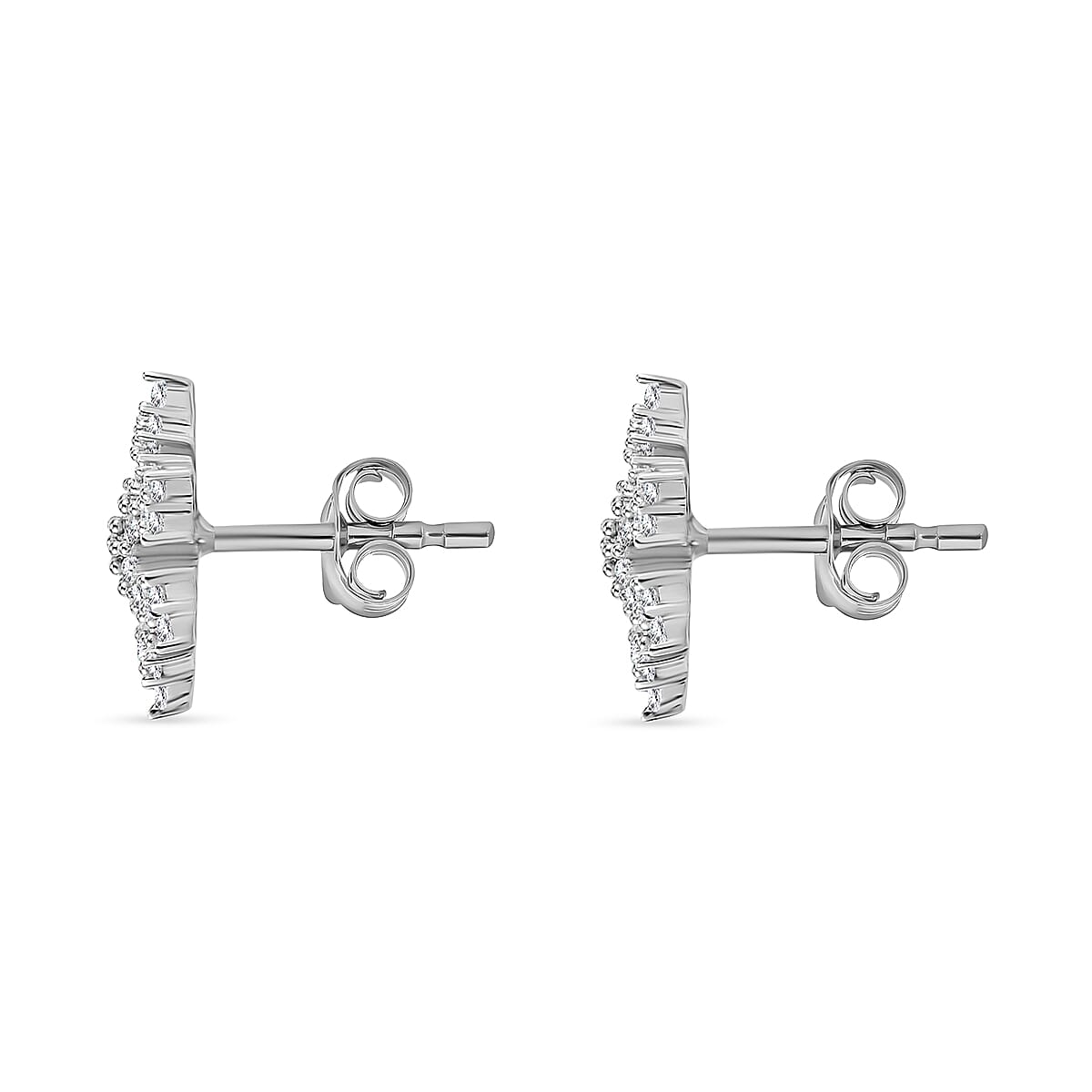 Moissanite Earring With Push Back in Rhodium Overlay Sterling Silver 0.62 Ct. 7986291 3