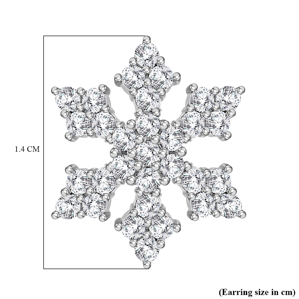Moissanite Earring With Push Back in Rhodium Overlay Sterling Silver 0.62 Ct. 7986291 4