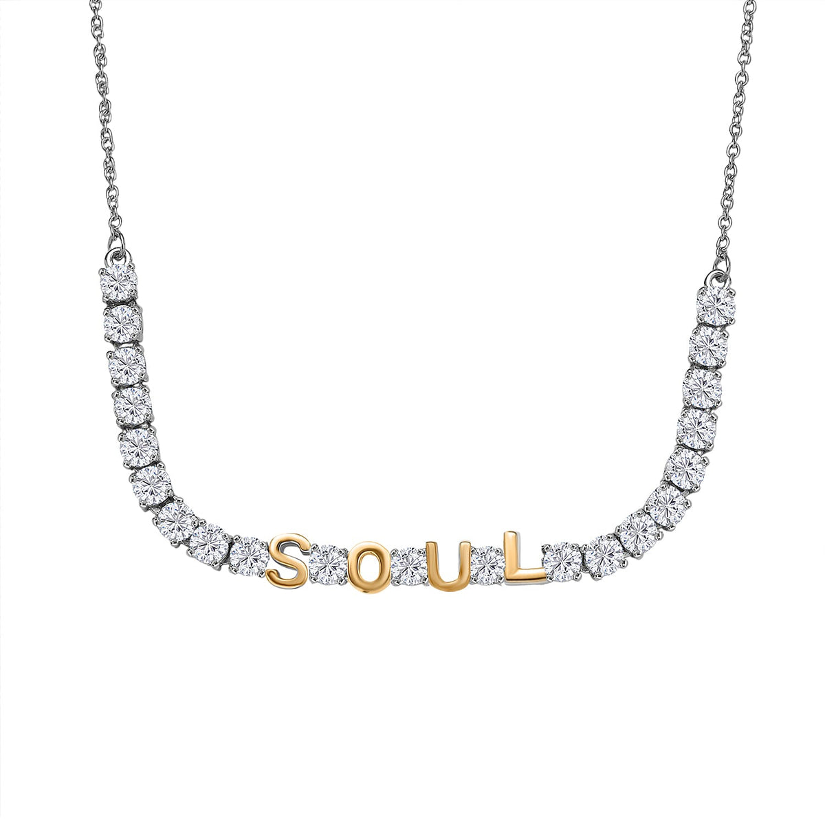 3.3 Ct. Moissanite Cluster necklace in Sterling Silver Sterling Silver 8238597 0