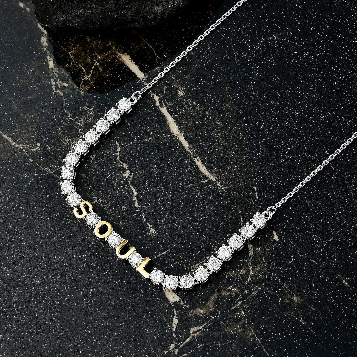 3.3 Ct. Moissanite Cluster necklace in Sterling Silver Sterling Silver 8238597 2