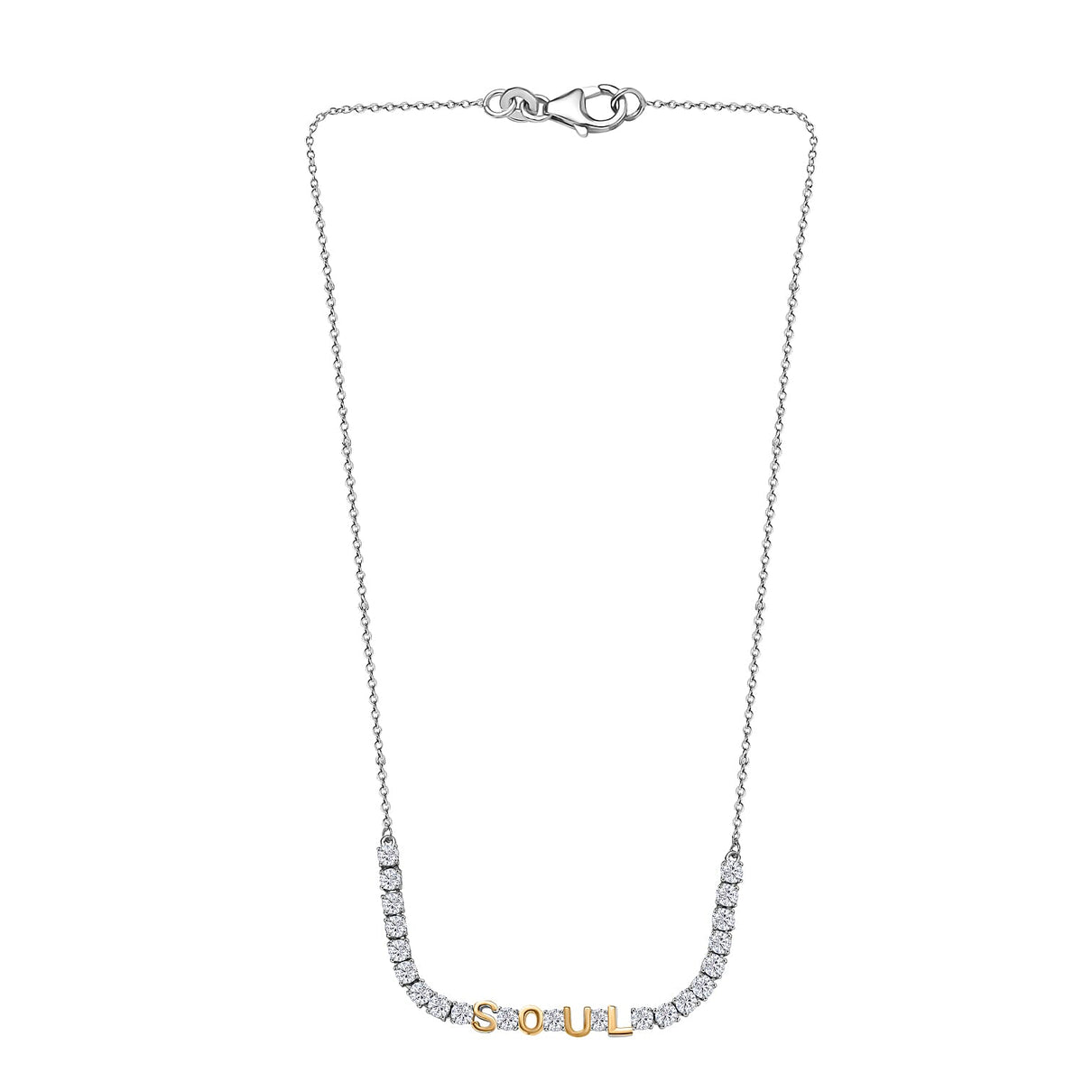 3.3 Ct. Moissanite Cluster necklace in Sterling Silver Sterling Silver 8238597 4