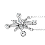 Moissanite Star Necklace (Size - 20) in Platinum Overlay Sterling Silver