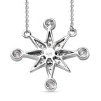 Moissanite Star Necklace (Size - 20) in Platinum Overlay Sterling Silver
