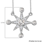 Moissanite Star Necklace (Size - 20) in Platinum Overlay Sterling Silver