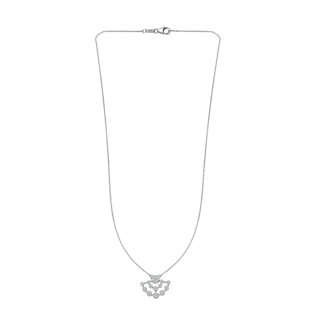 Moissanite Bubble Necklace (Size - 20) in Platinum Overlay Sterling Silver
