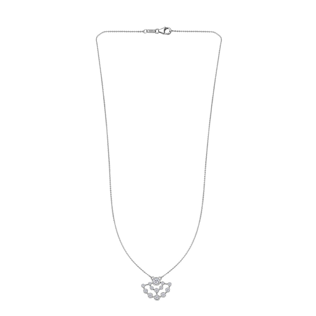 Moissanite Bubble Necklace (Size - 20) in Platinum Overlay Sterling Silver 7715786 3