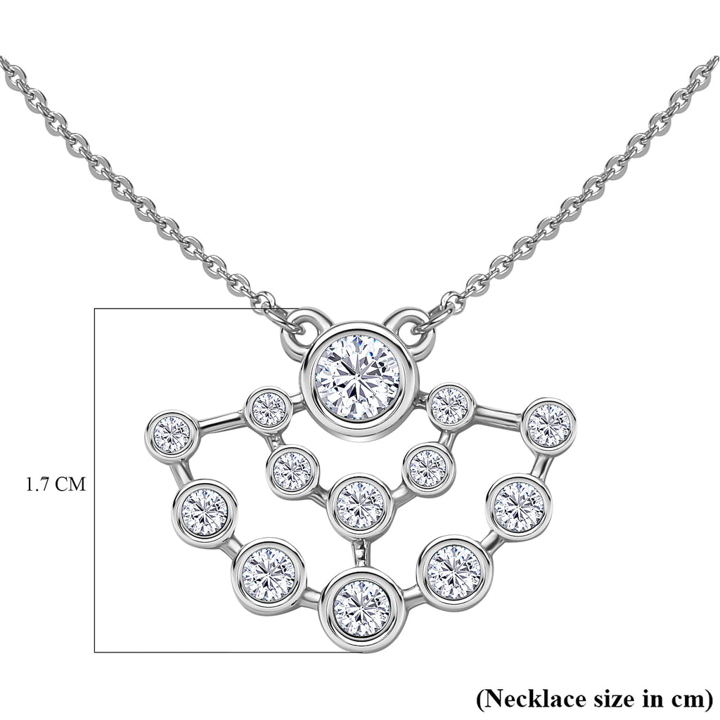 Moissanite Bubble Necklace (Size - 20) in Platinum Overlay Sterling Silver