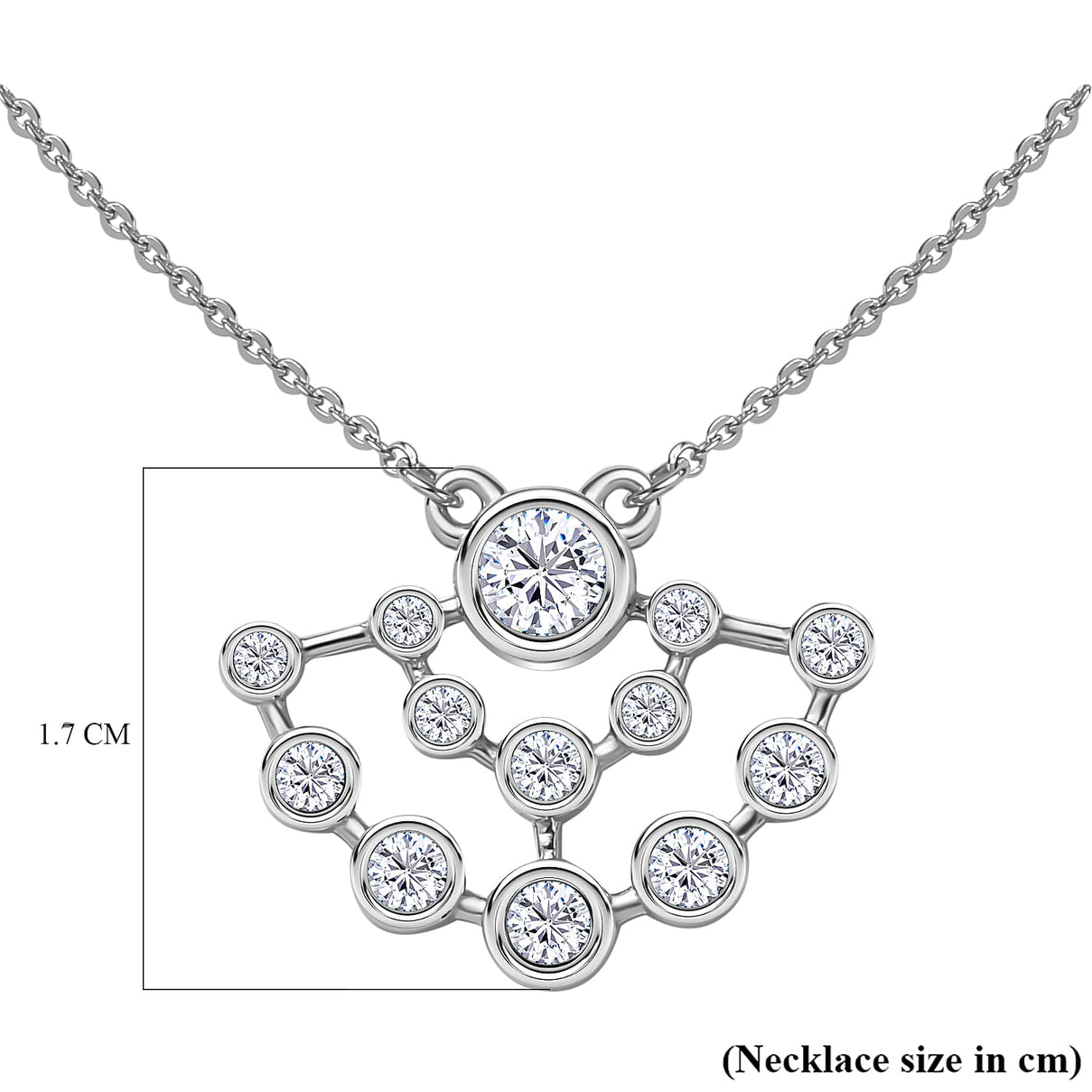 Moissanite Bubble Necklace (Size - 20) in Platinum Overlay Sterling Silver 7715786 5