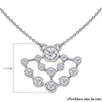Moissanite Bubble Necklace (Size - 20) in Platinum Overlay Sterling Silver