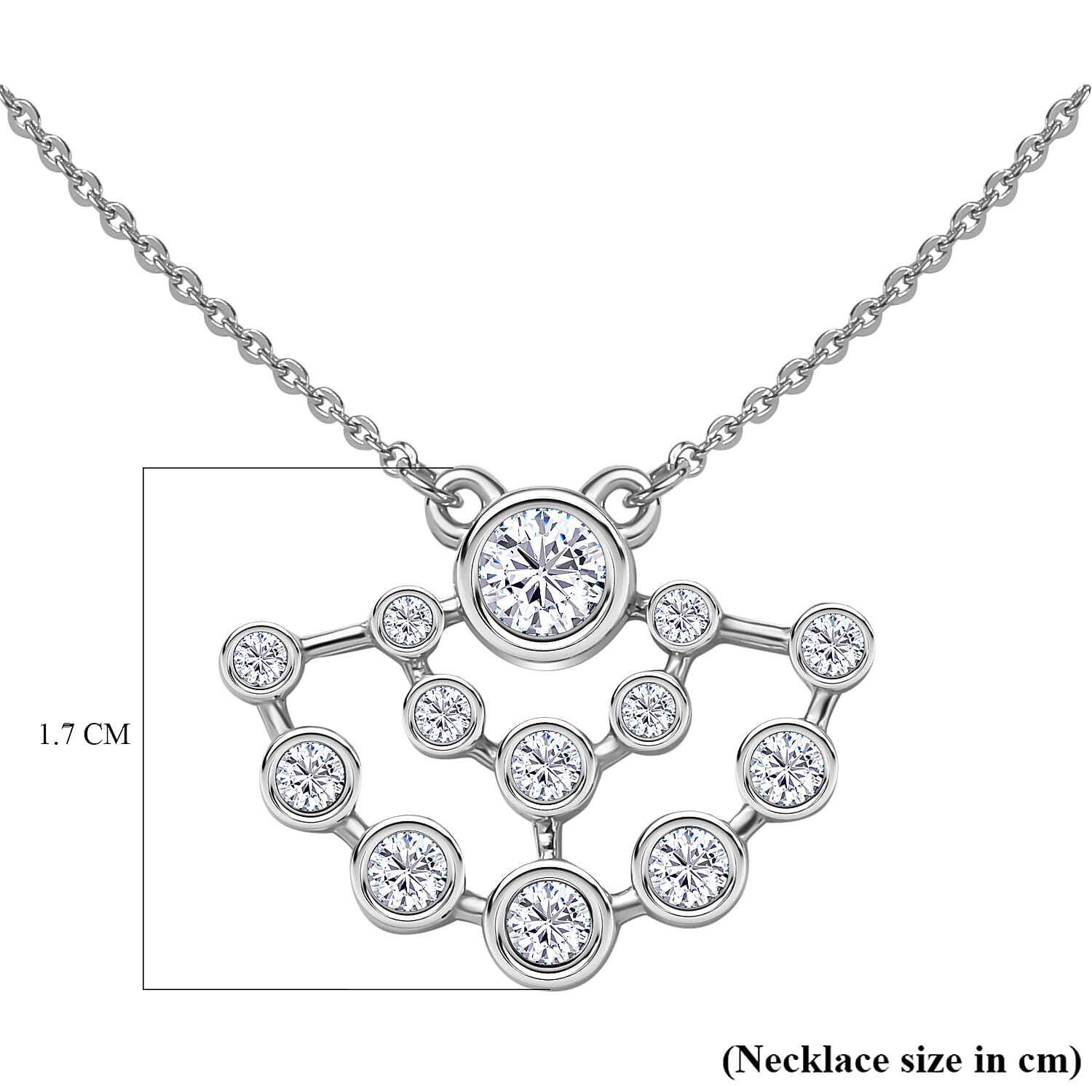 Moissanite Bubble Necklace (Size - 20) in Platinum Overlay Sterling Silver 7715786 5