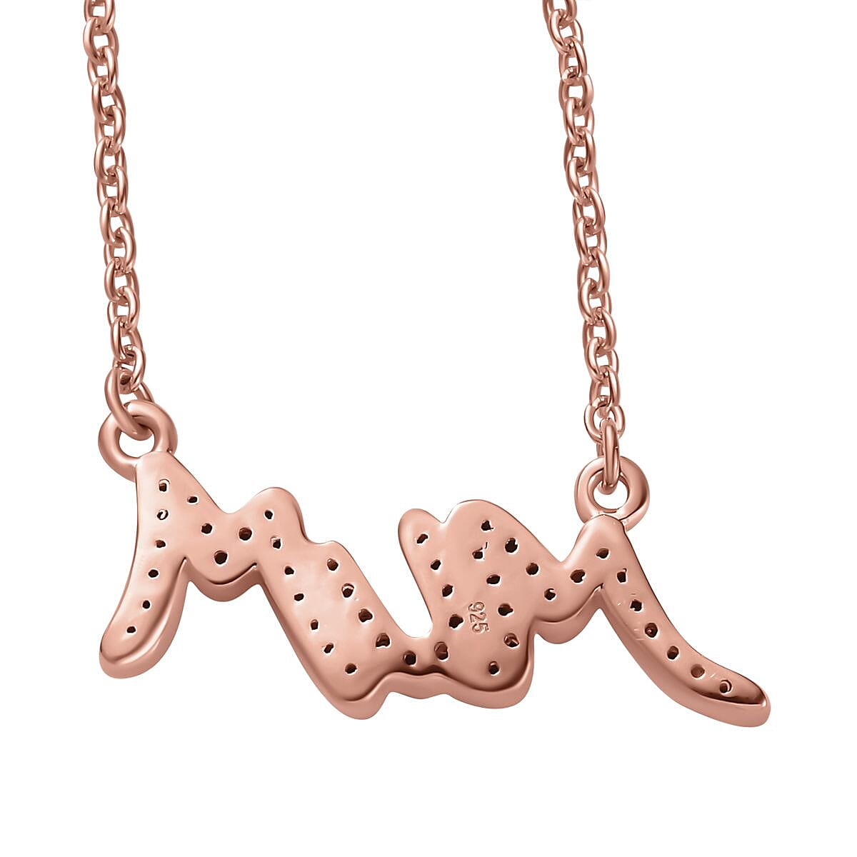 Moissanite MUM Necklace (Size - 20) in 18K Vermeil Rose Gold Plated Sterling Silver 0.22 ct 0.352 Ct. 7722873 4