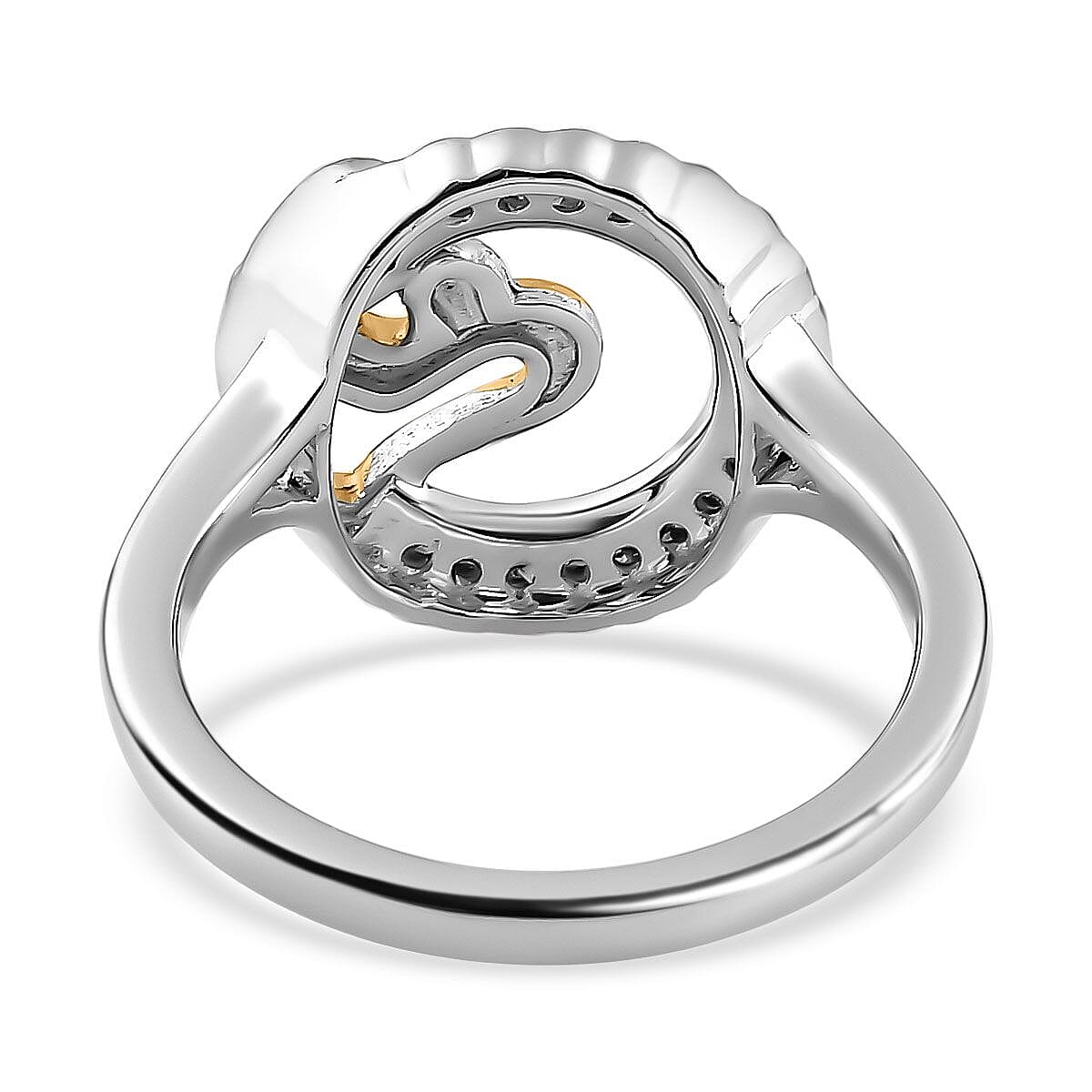 Moissanite Mother-Child Heart Ring in Platinum and 18K Vermeil Yellow Gold Plated Sterling Silver 7711555 4