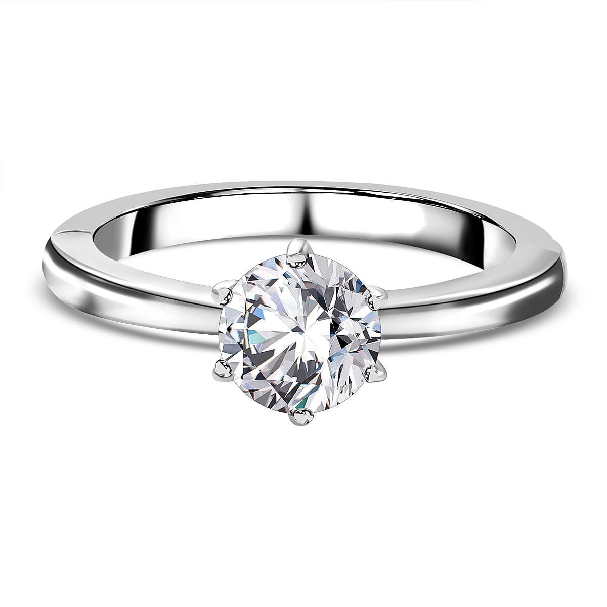 Moissanite Solitaire Openable Ring in Sterling Silver 0.94 ct. 7959212 0