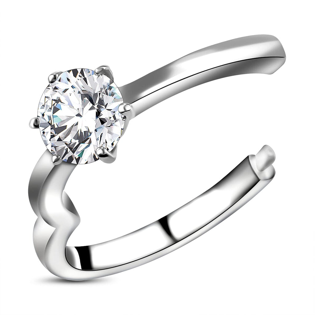 Moissanite  Fancy Ring  Sterling Silver 0.94 ct  0.940  Ct.