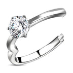 Moissanite  Fancy Ring  Sterling Silver 0.94 ct  0.940  Ct.