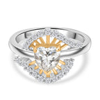 Moissanite Ring in 18K Vermeil Yellow Gold Plated & Rhodium Overlay Sterling Silver 1.21 Ct.