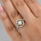 Moissanite Ring in 18K Vermeil Yellow Gold Plated & Rhodium Overlay Sterling Silver 1.21 Ct.
