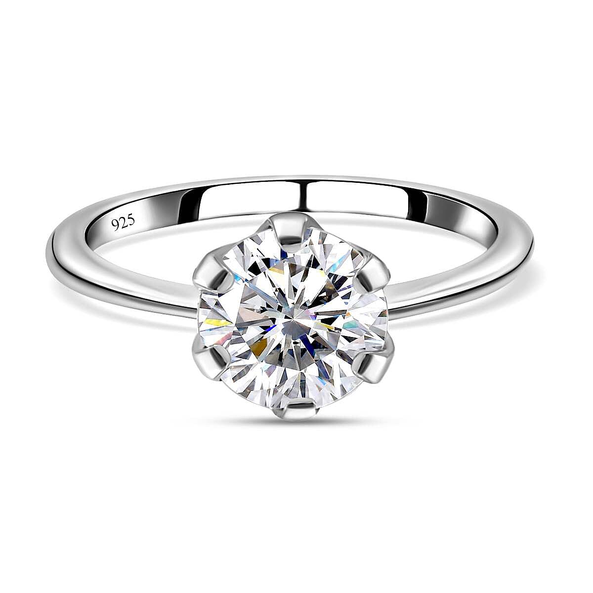 Moissanite Solitaire Ring in Sterling Silver 1.72 ct. 7211207 0