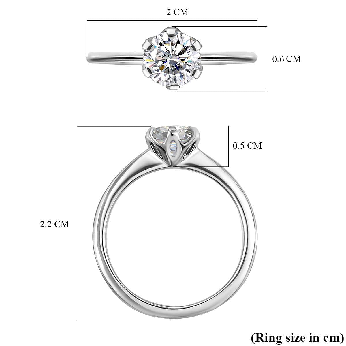 Moissanite Solitaire Ring in Sterling Silver 1.72 ct. 7211207 5