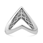 Moissanite Wishbone Ring in Platinum Overlay Sterling Silver