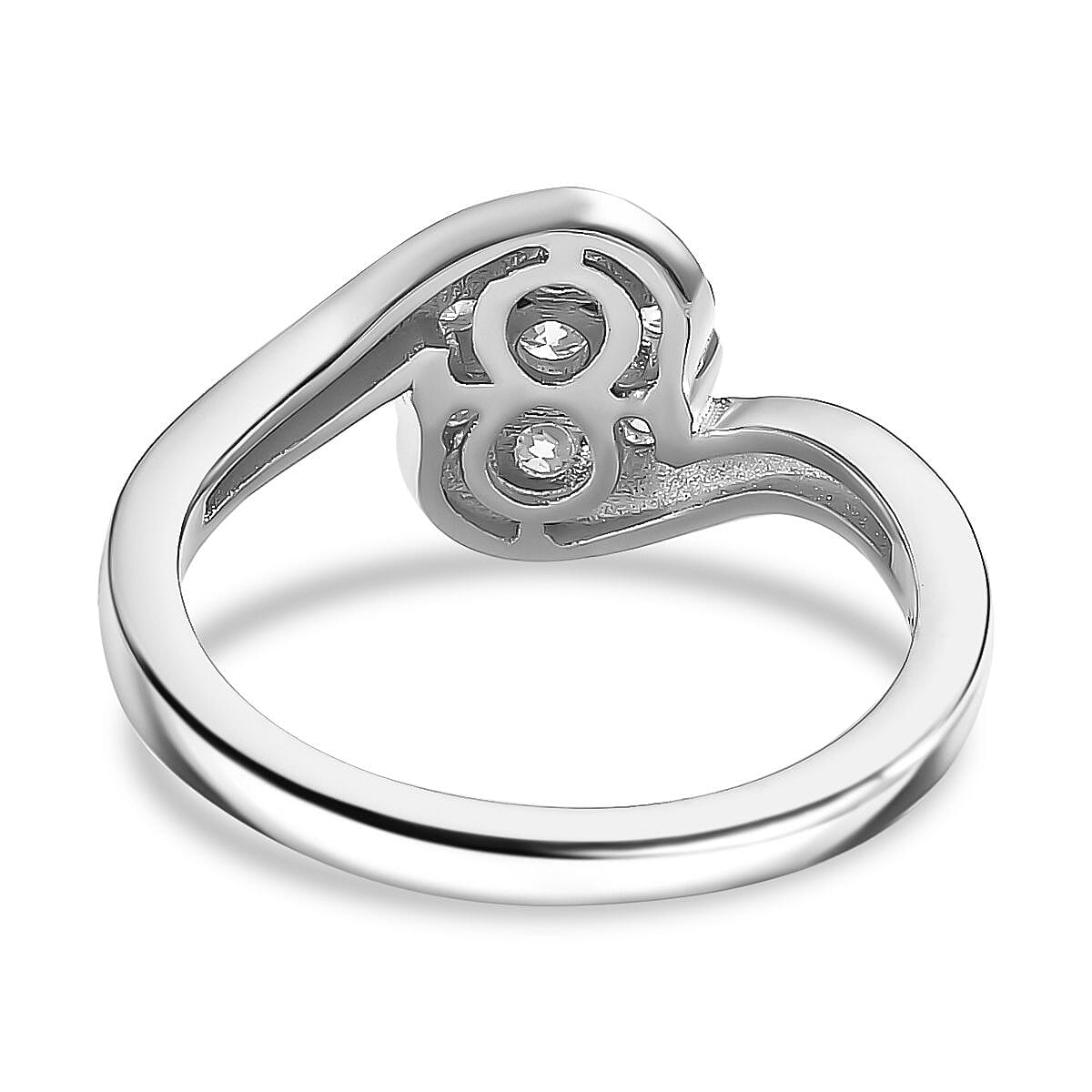 Moissanite Ring in Platinum Overlay Sterling Silver V32638928 4