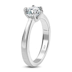 First Time Ever OPENABLE  Moissanite Solitaire Ring in Platinum Overlay Sterling Silver
