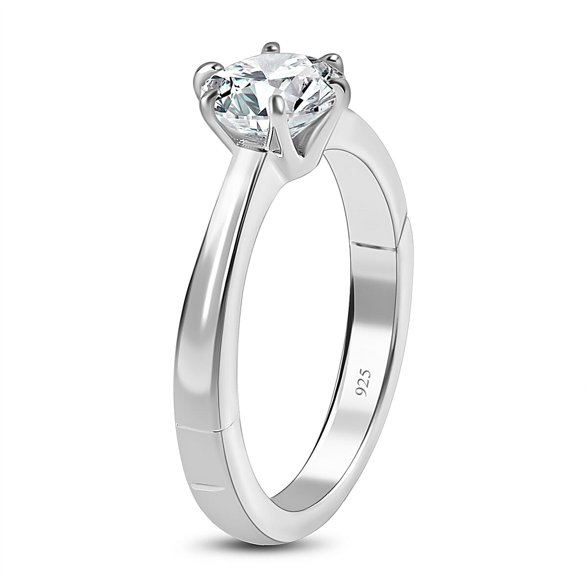 First Time Ever OPENABLE  Moissanite Solitaire Ring in Platinum Overlay Sterling Silver 7533670 3