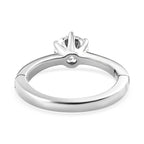 First Time Ever OPENABLE  Moissanite Solitaire Ring in Platinum Overlay Sterling Silver