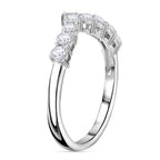 Moissanite Wishbone Ring in Platinum Overlay Sterling Silver