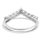 Moissanite Wishbone Ring in Platinum Overlay Sterling Silver