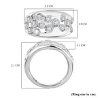 Moissanite Bubble Ring in Rhodium Overlay Sterling Silver