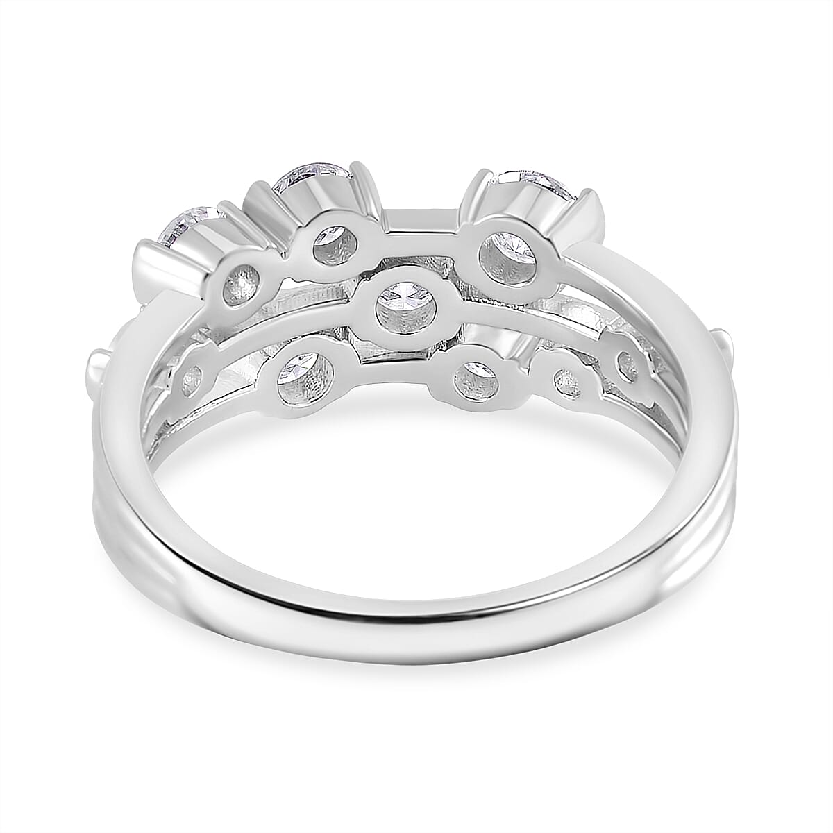 RADIANTA GRA Certified Moissanite D-VVS1 Ring in Rhodium Overlay Sterling Silver 1.68 Ct. 8086530 4