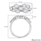 RADIANTA Premium Moissanite GRA Certified (VVS1-D) Moissanite Bubble  Ring in Rhodium Overlay Sterling Silver 1.68 Ct.