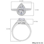 Premium D Colour VVS1 Moissanite GRA Certified Moissanite Ring in Rhodium Overlay Sterling Silver 2.40 Ct.