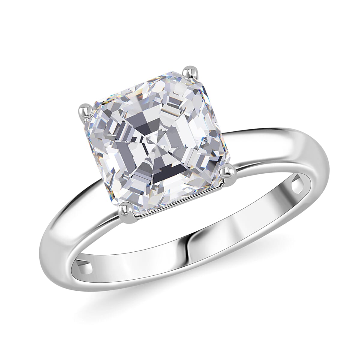 RADIANTA GRA Certified Moissanite D-VVS1 Ring in Rhodium Overlay Sterling Silver 3.00 Ct. 8086411 0