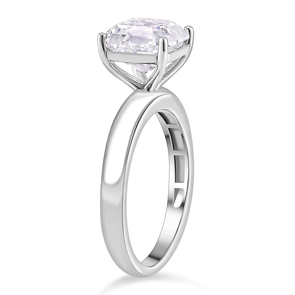 RADIANTA GRA Certified Moissanite D-VVS1 Ring in Rhodium Overlay Sterling Silver 3.00 Ct. 8086411 3