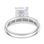 GRA Certified (VVS1-D) PREMIUM Moissanite Ring in Rhodium Overlay Sterling Silver 3.00 Ct.
