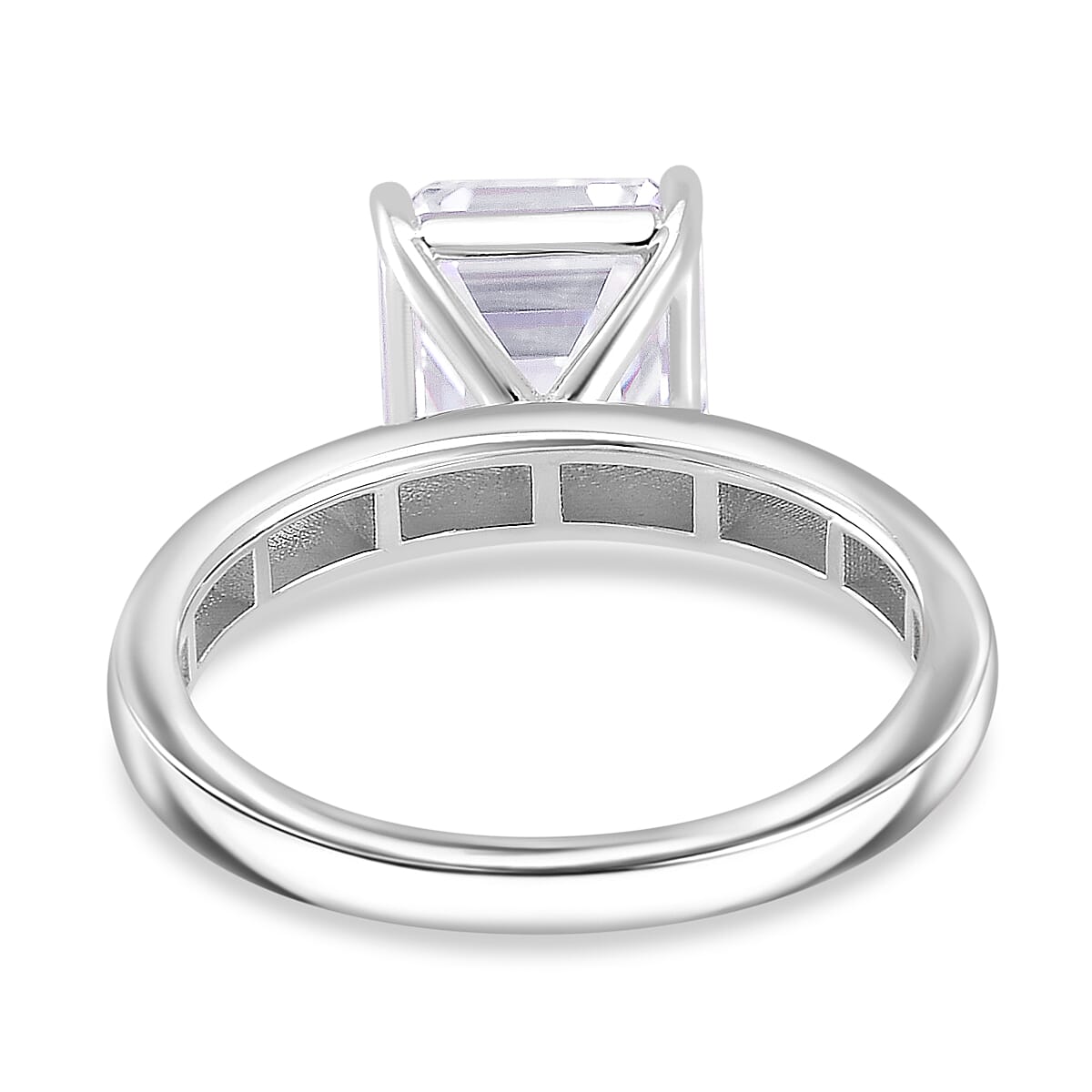 RADIANTA GRA Certified Moissanite D-VVS1 Ring in Rhodium Overlay Sterling Silver 3.00 Ct. 8086411 4