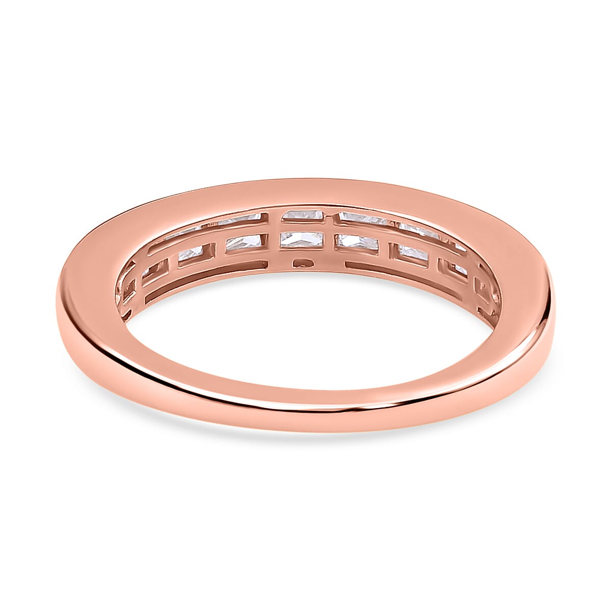 Moissanite Half Eternity Ring in 18K Vermeil Rose Gold Plated Sterling Silver 1.41 Ct. 7505272 3