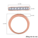 Moissanite Half Eternity Ring in 18K Vermeil Rose Gold Plated Sterling Silver 1.36 Ct.