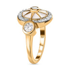 Moissanite Star Ring in 18K Yellow Gold Vermeil Plated Sterling Silver