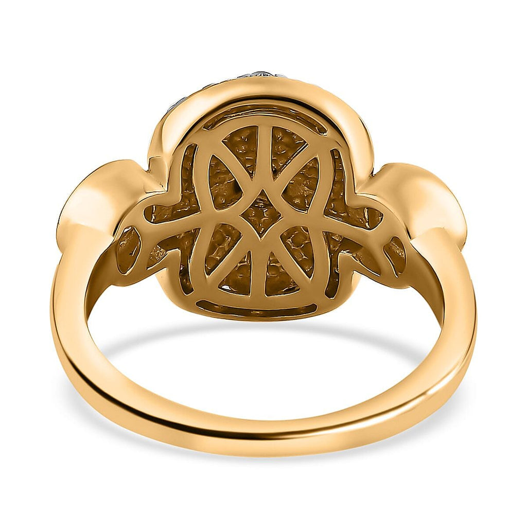 Moissanite Star Ring in 18K Yellow Gold Vermeil Plated Sterling Silver