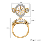 Moissanite Star Ring in 18K Yellow Gold Vermeil Plated Sterling Silver