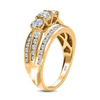 Moissanite Half Eternity Ring in 18K Vermeil Yellow Gold Plated Sterling Silver 1.21 Ct