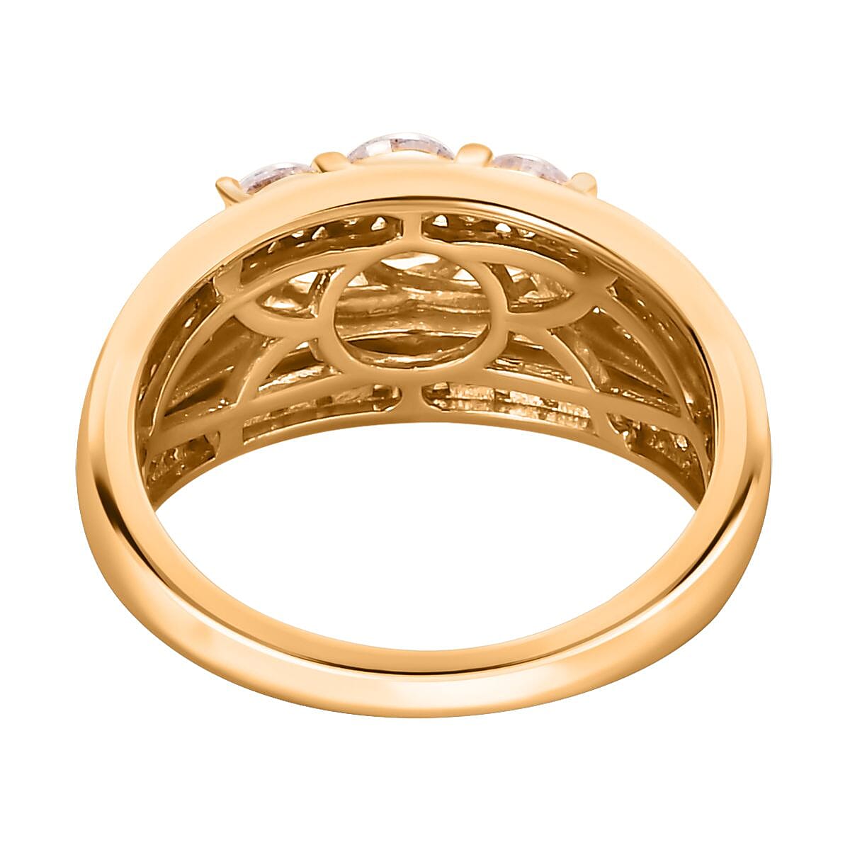 Moissanite Half Eternity Ring in 18K Vermeil Yellow Gold Plated Sterling Silver 1.21 Ct 7649161 5