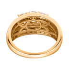 Moissanite Half Eternity Ring in 18K Vermeil Yellow Gold Plated Sterling Silver 1.21 Ct