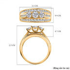 Moissanite Half Eternity Ring in 18K Vermeil Yellow Gold Plated Sterling Silver 1.21 Ct