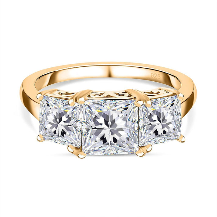 Moissanite 3-Stone Ring in Sterling Silver 7505244 1