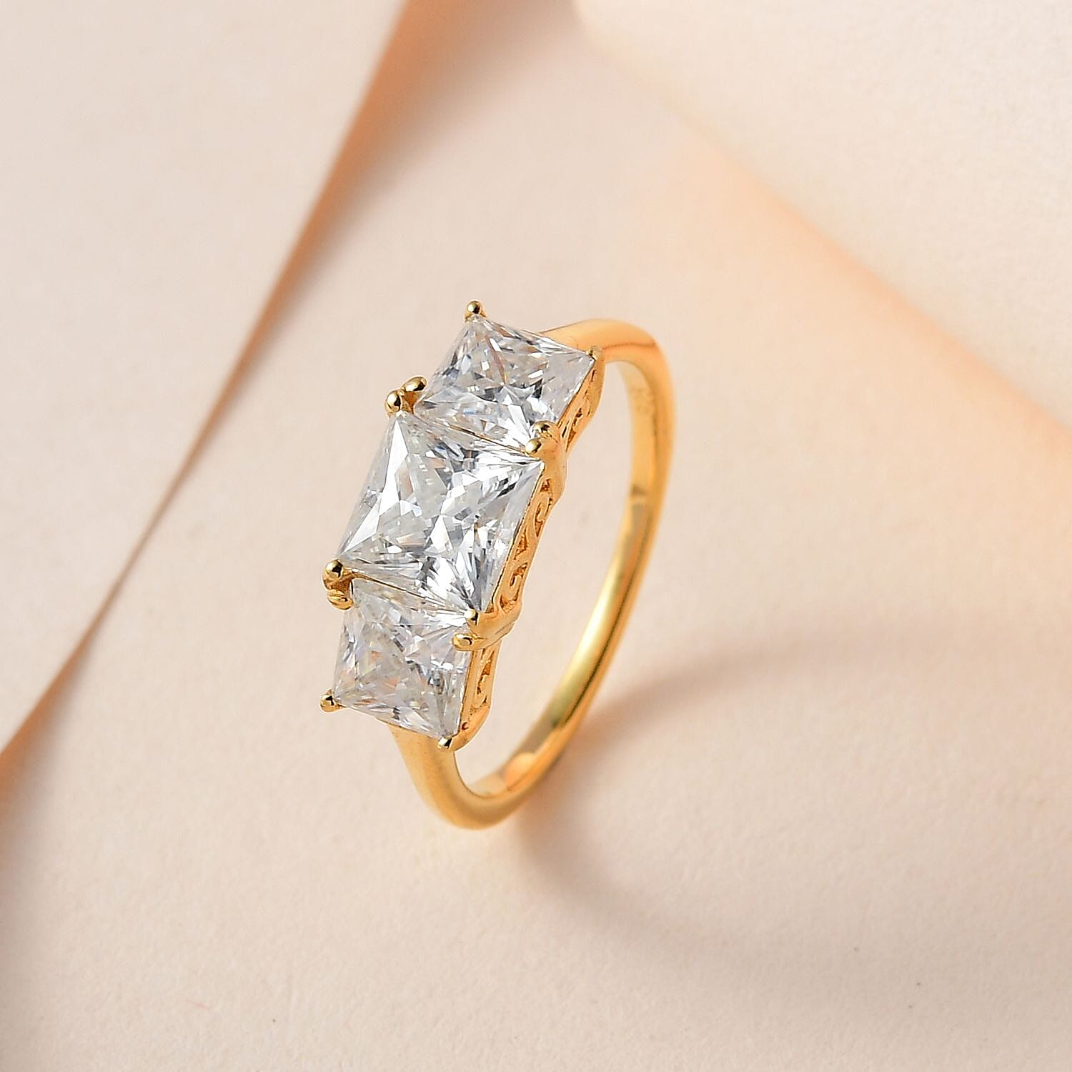 Moissanite 3-Stone Ring in Sterling Silver 7505244 1
