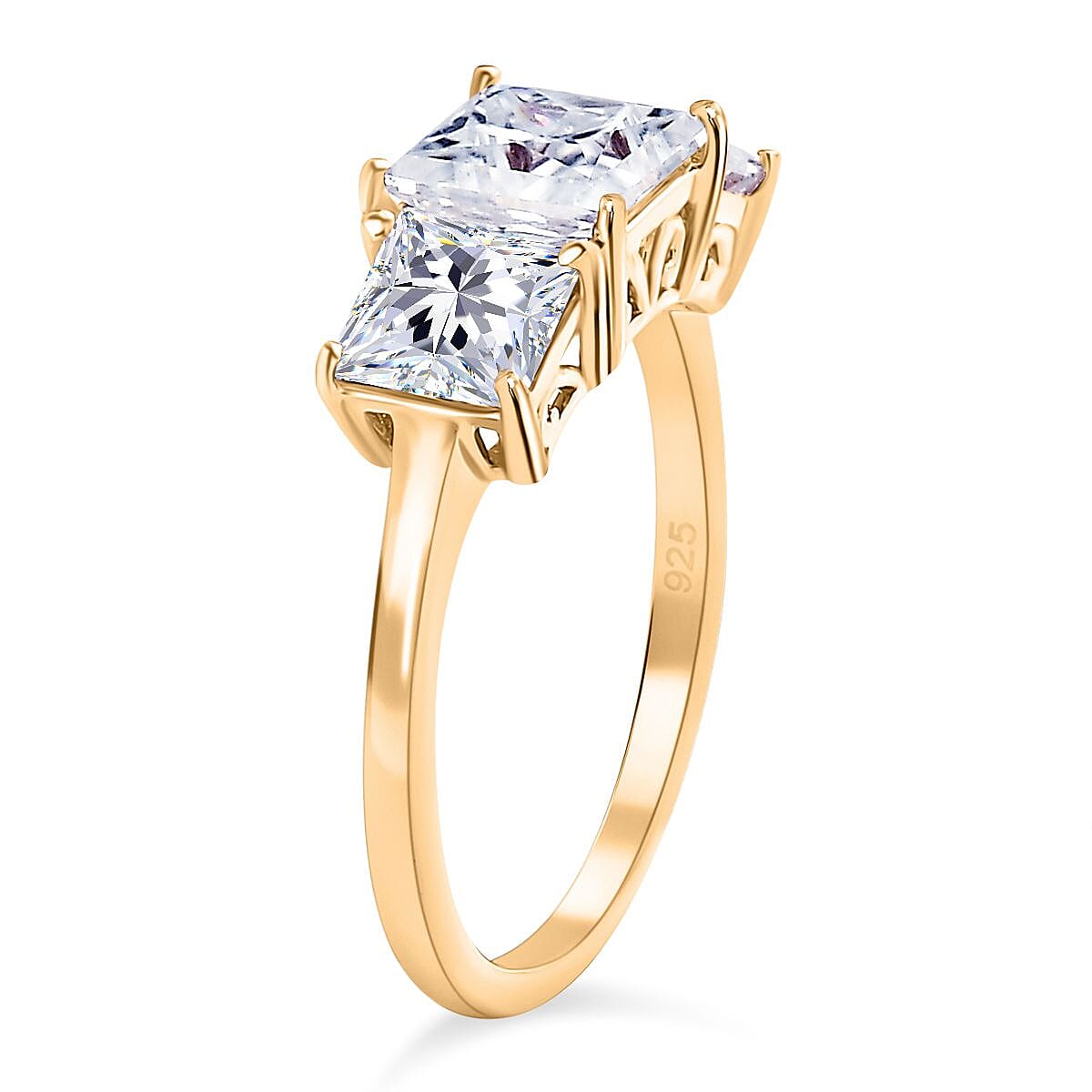 Moissanite 3-Stone Ring in Sterling Silver 7505244 3